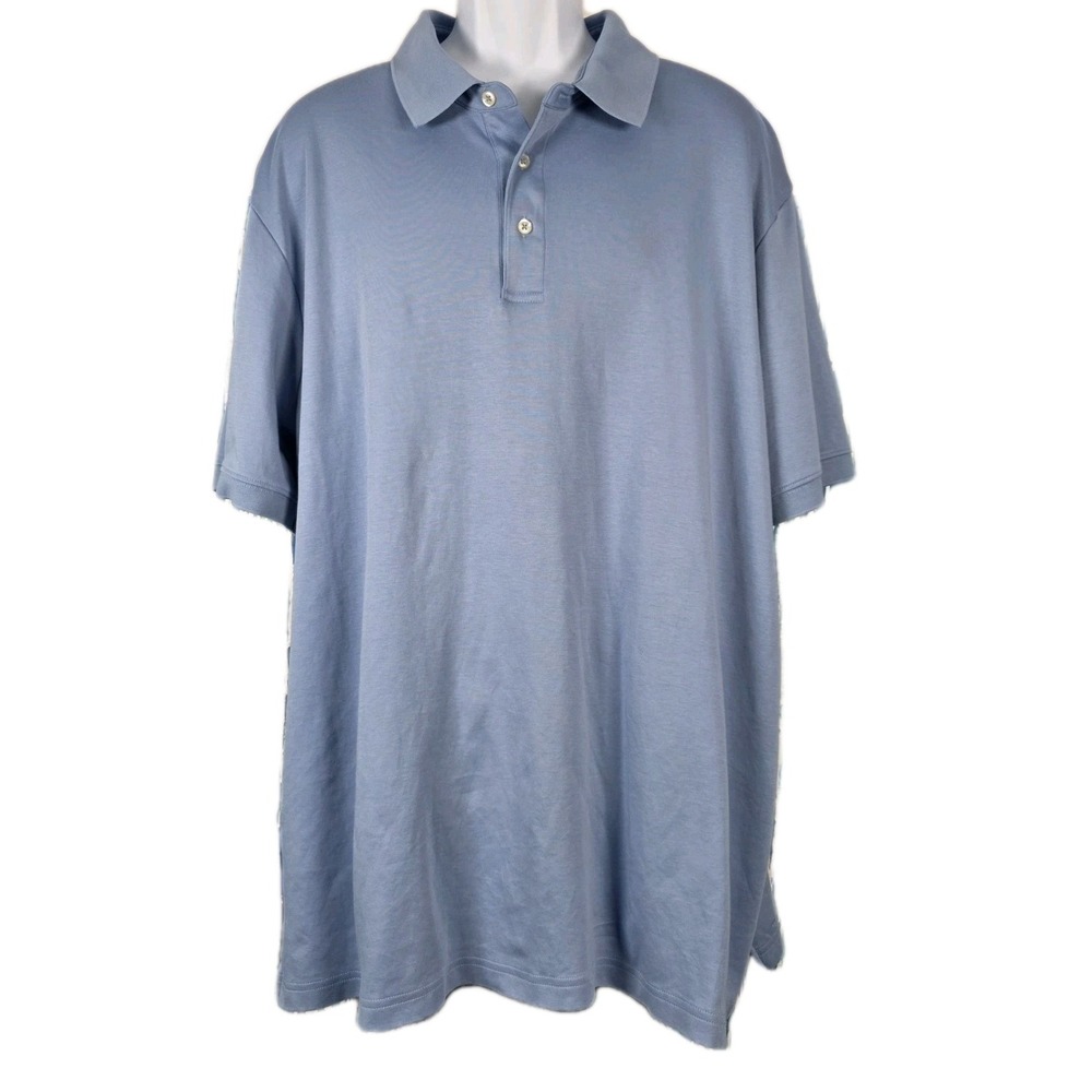 Land's End Men's Short Sleeve Light Blue Polo Shirt Size 3X